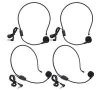 TOYANDONA Cuffie Cablate con Microfono Auricolare da Testa per Canto e Lezioni, Design Ergonomico Leggero in Nylon e Abs, Confezione da 4 Pezzi Colore Nero