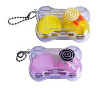 TOYANDONA Custodia per Lenti a Contatto 2 Pezzi in Plastica Sigillata Porta Lenti da Viaggio Compatto e Leggero Apertura Facile per Uso Domestico e Trasporto Colore Casuale Colore Casuale