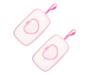 TOYANDONA Custodia Portatile per Salviette Umidificate per Ragazzo Ragazza 2 Pezzi, Dispenser Leggero in Pp Ecologico Gancio da Appendere al Passeggino, Supporto Pratico per Viaggi