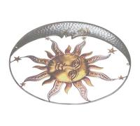 TOYANDONA Decorazione da Parete in Metallo a Forma di Notturno e Sole, Ornamento Artistico da Appendere per Interno ed Esterno, Decorazioni Artistiche da Parete per Giardino e Ambienti