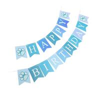 TOYANDONA Decorazioni Compleanno per Cani Banner Decorativo Blu per Feste Tema Addobbi Party per Compleanno Cuccioli e Cani Decorazione Festa Animali Domestici Indimenticabile