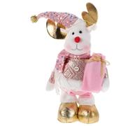TOYANDONA Decorazioni Natalizie Rosa: Bambola di Peluche Regolabile con Luci E Musica - Ornamento Festivo per La Casa E Decorazioni per Feste Invernali