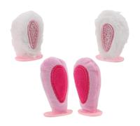 TOYANDONA Decorazioni per Monitor PC a Forma di Orecchie Kawaii, Set 2 Paia in Rosa e Bianco, Accessori Creativi per Scrivania e Postazione di Lavoro, Compatibili Schermi Laptop e