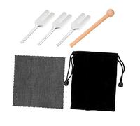 TOYANDONA Diapason in Lega di Alluminio Timbro Chiaro Set di 5 con Martello e Borsa per Esperimenti di Fisica e Terapia Chakra per Chitarra e Ossa