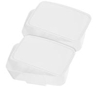TOYANDONA Dispenser per Salviette Coperchio 2 Pezzi Porta Fazzoletti Riutilizzabile in Plastica Bianco Compatto per Bagno e Viaggi
