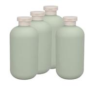 TOYANDONA Distributore di Sapone le Mani e Bottiglie di Shampoo Vuote 4 Pezzi 500 Ml Bottiglie da Viaggio Portatili in Plastica Durevole per Uso Quotidiano e Viaggi Tappo a Scatto Verde