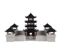 TOYANDONA Edificio in Miniatura d'Epoca in Plastica Statuina di Casa Cinese Antica per Bonsai Terrari e Acquari Decorazione da Giardino delle Fate Design Tradizionale per Interni ed