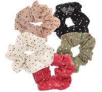 TOYANDONA Elastici per Chioma Intestino Grosso a Pois Set da 5 Pezzi Morbidi e Flessibili Adatti per Donne e Ragazze Anelli per Coda di Cavallo di Taglia Unica