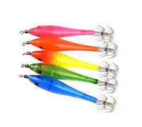TOYANDONA Esche Luminose per Pesca Calamari e Polpi, 5 Pezzi Ganci Colorati Resistenti alla Corrosione per Uscite di Pesca Notturna in Acque Profonde Colore Casuale