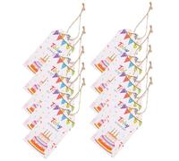 TOYANDONA Etichette da Appendere per Compleanno con Spago 120 Pezzi, Tag per Feste di Buon Compleanno per Sacchetti Regalo e Dolcetti, Decorazioni per Feste con Design Torta, Etichette