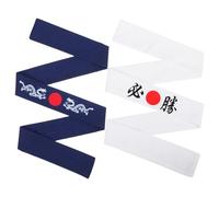 TOYANDONA Fascia Bushido Giapponese 2 Pezzi in Cotone per Karate e Fitness, Design Sobrio Stile Giapponese per Esercizi e Cucina