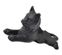 TOYANDONA Fermaporta in Ghisa Nero a Forma di Gatto Vintage, Resistente e Forte, per Porte in Ufficio e Cortile, Protezione Muro e Fermaporta Antivento