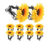 TOYANDONA Flower Hairband a Girasole, 10 Pezzi, Con Fiore In Seta, Elastici per Capelli per Ragazze e Donne, Stile Retrò per Uso Quotidiano