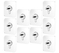 TOYANDONA Ganci Adesivi senza Traccia 10 Pezzi 6x6 Cm per Quadri e Porte, Resistenti All’ingiallimento, per Vetro, Specchi e Superfici Lisce, Salvaspazio per Uso Domestico e Cucina