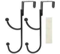 TOYANDONA Ganci Appendiabiti Doppi in Ferro Nero 2 Pezzi per Organizzazione Casa e Risparmio Spazio da Appendere Dietro la Porta