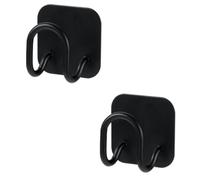 TOYANDONA Ganci da Parete in Acciaio 2 Pezzi Colla senza Chiodi Portaoggetti da Parete per Cucina Supporto per Spugne e Taglieri Installazione senza Fori Nero Salvaspazio e Multiuso