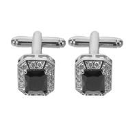 TOYANDONA Gemelli da Uomo Eleganti in Rame Strass Nero, Design Quadrato Minimalista, Facile da Pulire e Vestibilità Sicura, per Camicie da Festa e Lavoro