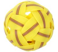 TOYANDONA Giocattolo da Calcio in Plastica Riutilizzabile Rete Porta Palla, Palla Gialla Intrecciata per Gioco All'aperto , Decorazione Sportiva Funzionale
