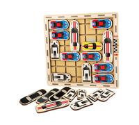 TOYANDONA Giocattolo Educativo per Labirinto in Legno Gioco di Auto in Movimento per Allenamento del Pensiero Logico Set Compatto e Resistente per Gioco al Chiuso e all'Aperto