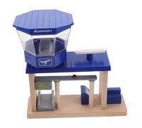 TOYANDONA Giocattolo Stazione Aeroporto in Legno per Set Accessori Pista Interattiva per Gioco di Ruolo Sviluppo Abilità Motorie e Cognitive Creativo e Educativo per Età Prescolare