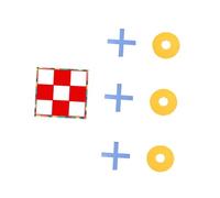 TOYANDONA Gioco da Pavimento Tre per Famiglie, Set Portatile senza Montaggio con Tessuto Resistente e Dimensioni Grandi e Adulti, per Uso Interno ed Esterno