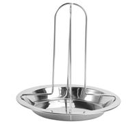 TOYANDONA Graticola per Pollo da Barbecue in Acciaio al Carbonio Argento, Portatile e Facile da Montare, per Picnic e attività All'aperto