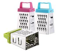 TOYANDONA Grattugia Multifunzione per Formaggio e Verdure Mini in Acciaio Inox 3 Pezzi con Affetta, Sminuzza e Taglia, Utensile Cucina Sicuro e Pratico per Uso Domestico e Preparazioni