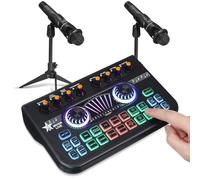 TOYANDONA Interfaccia Audio Mixer Dj Condensatore con Microfono per Streaming di Podcast Registrazione in Studio Giochi per PC Kit Podcast per Principianti con Scheda Audio Live