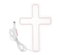TOYANDONA Lampada al Neon in Acrilico a Croce Religiosa 29x20 Cm, Luce Decorativa Bianco Freddo per Sala di Preghiera, Insegna Luminosa da Parete per Eventi Spirituali e Feste Cristiane