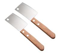 TOYANDONA Legno Coltelli Argento in Acciaio e Burro 2 Inox, Pezzi | Utensile per Burro, Coltello per Formaggio, Strumento Taglierina per Affettare Pane, Taglierina Formaggio Posate