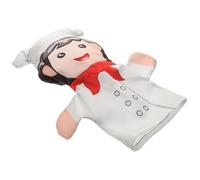 TOYANDONA Marionetta da Dito Chef Bianca in Cotone Pp, Giocattolo Interattivo e Realistico, per Racconti e Gioco Creativo