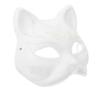TOYANDONA Maschera di Carta Bianca Gatto DIY per Feste e Cosplay Leggera e Sicura per Carnevale e Halloween Maschera Fai da Te per Donne