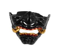 TOYANDONA Maschera Mezza Faccia Oni Hannya Samurai Giapponese Accessorio Cosplay Halloween Regolabile per Adulti Maschera Spaventosa e Masquerade