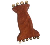 TOYANDONA Massaggiatore Viso Manuale in Legno e Ottone con Perle Dorate per Trattamenti di Bellezza e Cura della Pelle, Strumento Gua Sha per Rilassamento e Anti-rughe