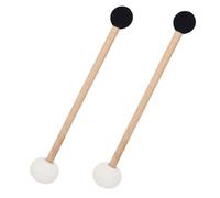 TOYANDONA Mazzole Doppia Testa per Ciotole Vibrazionali in Feltro e Gomma, 2 Pezzi Manico in Legno di Faggio, Peso e Funzionalità Versatile per Meditazione e Musica