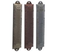 TOYANDONA Mezuzah Ebraica in Metallo con Pergamena Inclusa, Set da 3 Pezzi per Porta D’Ingresso e Finestre, Decorazione per Benedizione della Casa Ebraica, Facile da Installare,