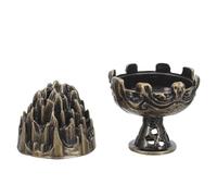 TOYANDONA Mini Bruciatore di Incenso in Rame Coperchio, Porta Incenso Decorativo Compatto per Meditazione e Sala Yoga, Piccolo Incensiere Tradizionale per Soggiorno e Sala da Tè, 6,3x4x4 Cm