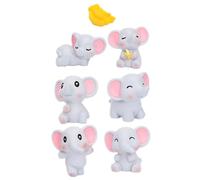 TOYANDONA Mini Elefanti Decorativi in Resina per Bonsai e Giardino Modelli Misti Soprammobili Simpatici per Casa Ufficio e Regalo Statuine Desktop Stabili e Lucide