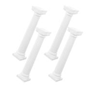 TOYANDONA Mini Pilastri Romani Decorativi 4 Pezzi per Casa delle Bambole e Giardino, Colonne Romane Miniatura Bianche 15 Cm, Ornamentali per Interni ed Esterni, Statua Pilastro Romano