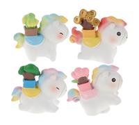 TOYANDONA Mini Statuette di Cavalli in Resina Set da 4 Pezzi Decorazioni da Tavolo Artigianali per Micro Paesaggi e Ufficio Sculture Ornamentali Animali per Arredamento Festivo e