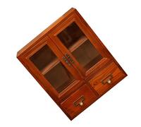 TOYANDONA Mobiletto da Parete Vintage con Doppia Porta e Cassetti, Pensile Portapiatti e Portaoggetti in Legno, Armadietto Sospeso Multiuso per Soggiorno, Bagno, Lavanderia e Garage,