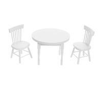 TOYANDONA Mobili Miniatura per Casa delle Bambole in Legno Bianco Tavolo e Sedie Piccole per Decorazione Cucina DIY Accessori Sicuri e Compatti
