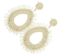 TOYANDONA Orecchini in Rafia da Donna a Goccia Stile Etnico Estivo Accessori da Spiaggia Leggeri e Artigianali per Uso Quotidiano e Occasioni Speciali