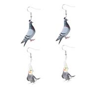TOYANDONA Orecchini Pendenti Acrilici a Forma Di Colibrì e Gufo, 2 Paia, Per Ragazzo Ragazza e Donne, Per Compleanni e Uso Quotidiano, Colore Tortora, Cod 178sorw6211oob5q28fwm