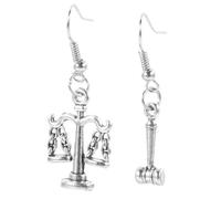 TOYANDONA Orecchini Pendenti in Metallo con Bilancia e Martelletto da Avvocato Design Elegante e Resistente Leggeri e Comodi per Donna Regalo Decorativo per Giuristi