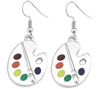 TOYANDONA Orecchini Pendenti Tavolozza di Vernice Artistici in Argento Ciondolo per Donne e Insegnanti, Gioielli D'artista Regalo per Amanti Dell'arte da Indossare Tutti i Giorni