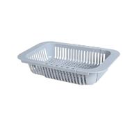 TOYANDONA Organizer Lavello Estensibile con Scolapasta e Scolapiatti Cestino Drenante per Frutta e Ortaggi Porta Piatti e Posate con Doppia Maniglia Design per Asciugatura Rapida Grigio