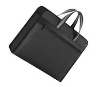 TOYANDONA Organizer per Documenti in Tela Nera Chiusura a Zip, Design Multilivello e Manico Portatile per Riunioni e Ambienti Business