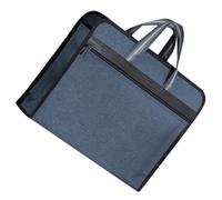 TOYANDONA Organizer per Documenti in Tela Nera Chiusura a Zip, Design Multilivello e Manico Portatile per Riunioni e Ambienti Business