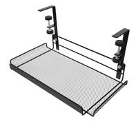 TOYANDONA Organizzatore Sotto Scrivania Regolabile in Nero Portadocumenti e Cestino Portaoggetti per Ufficio Porta File e Cancelleria per Scrivanie di Varie Larghezze